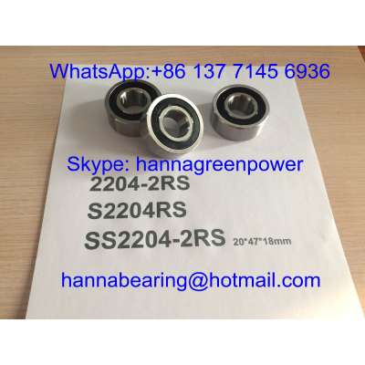 S2204RS / S2204-2RS / SS2204-2RS Stainless Self-aligning Ball Bearing 20*47*18mm